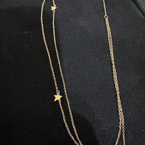 ⭐ ⭐ NWT  - JZJ Jennifer Zeuner Gold Tone Double Chain Star Necklace Layered
